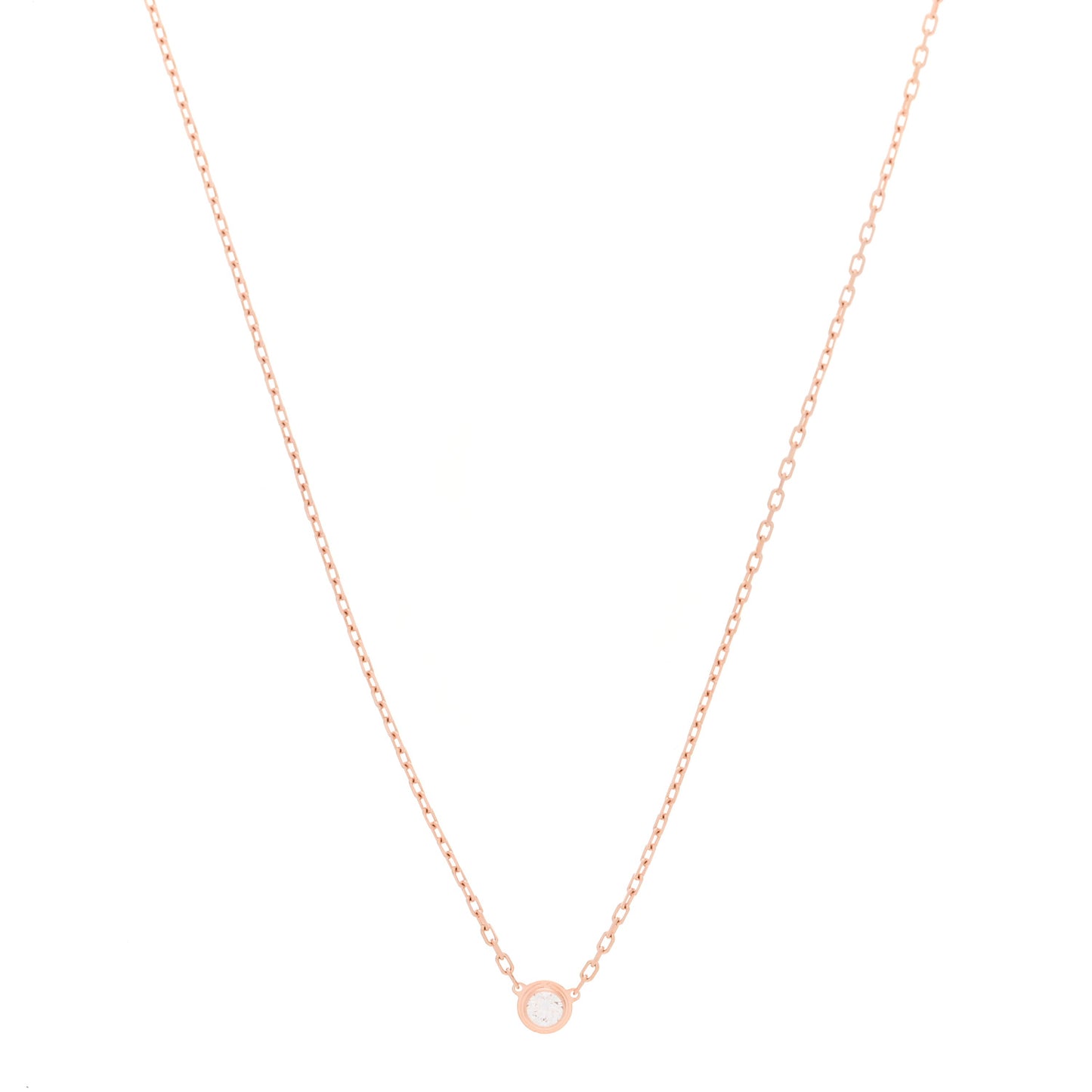18K Pink Gold Diamond SM D'Amour Pendant Necklace