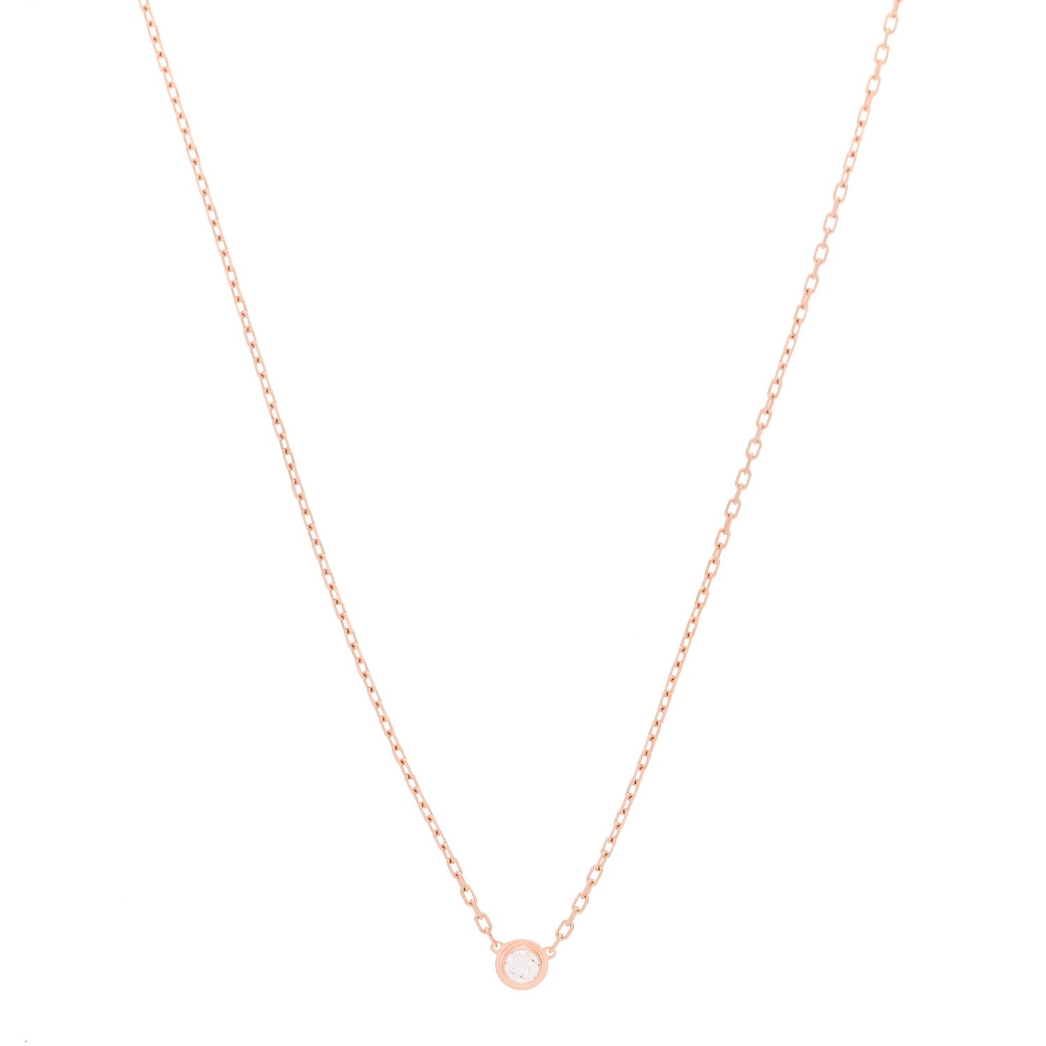 Cartier 18K Pink Gold Diamond SM D'Amour Pendant Necklace 1 of 7