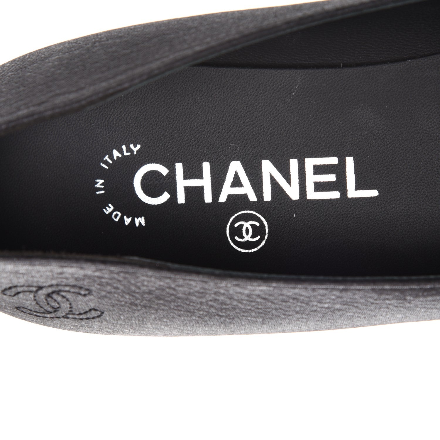 Chanel Buffalo Glitter Bow Ballerina Flats 38.5 Black 7 of 8