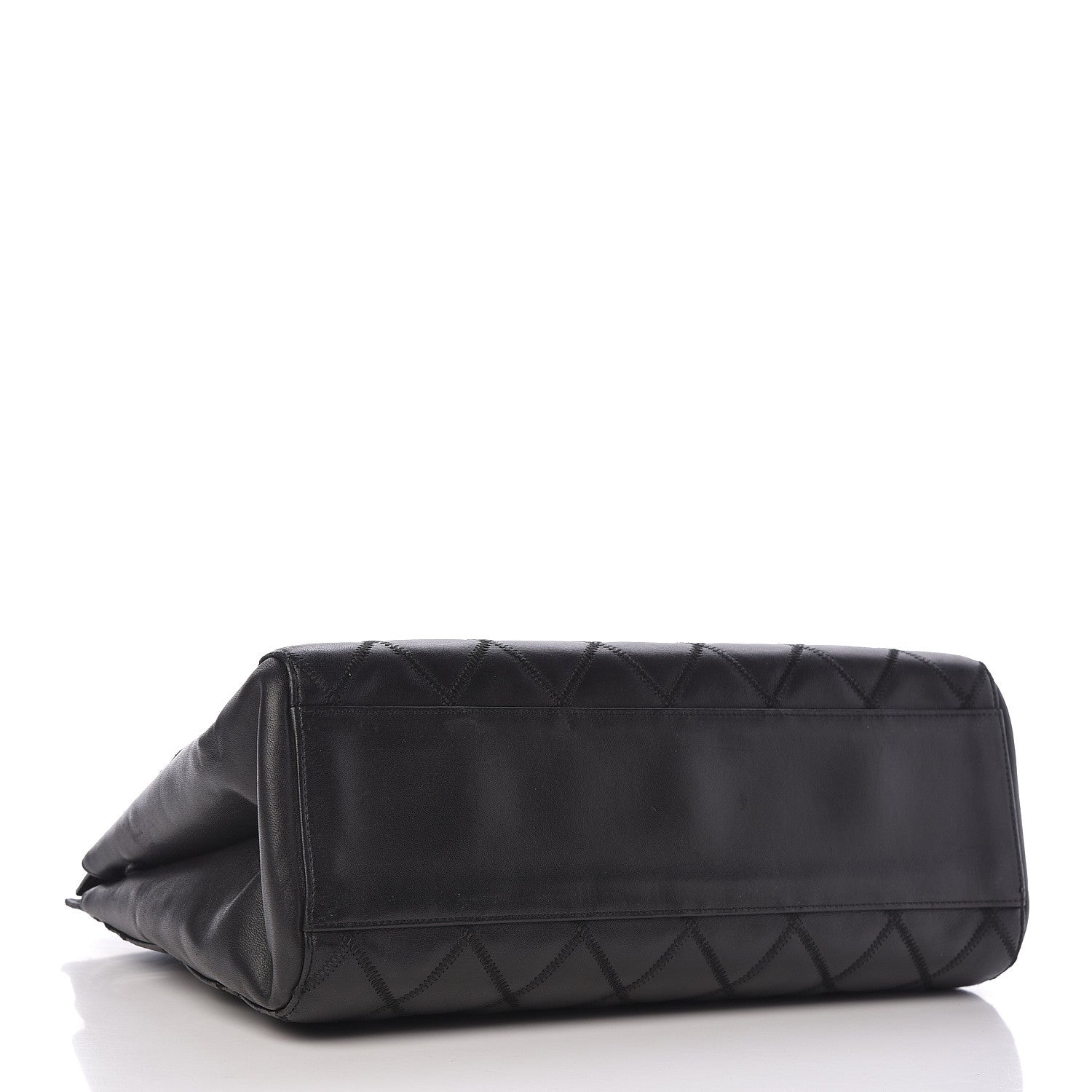 Chanel Lambskin Double Stitch Quilted Tote Black 4 of 10
