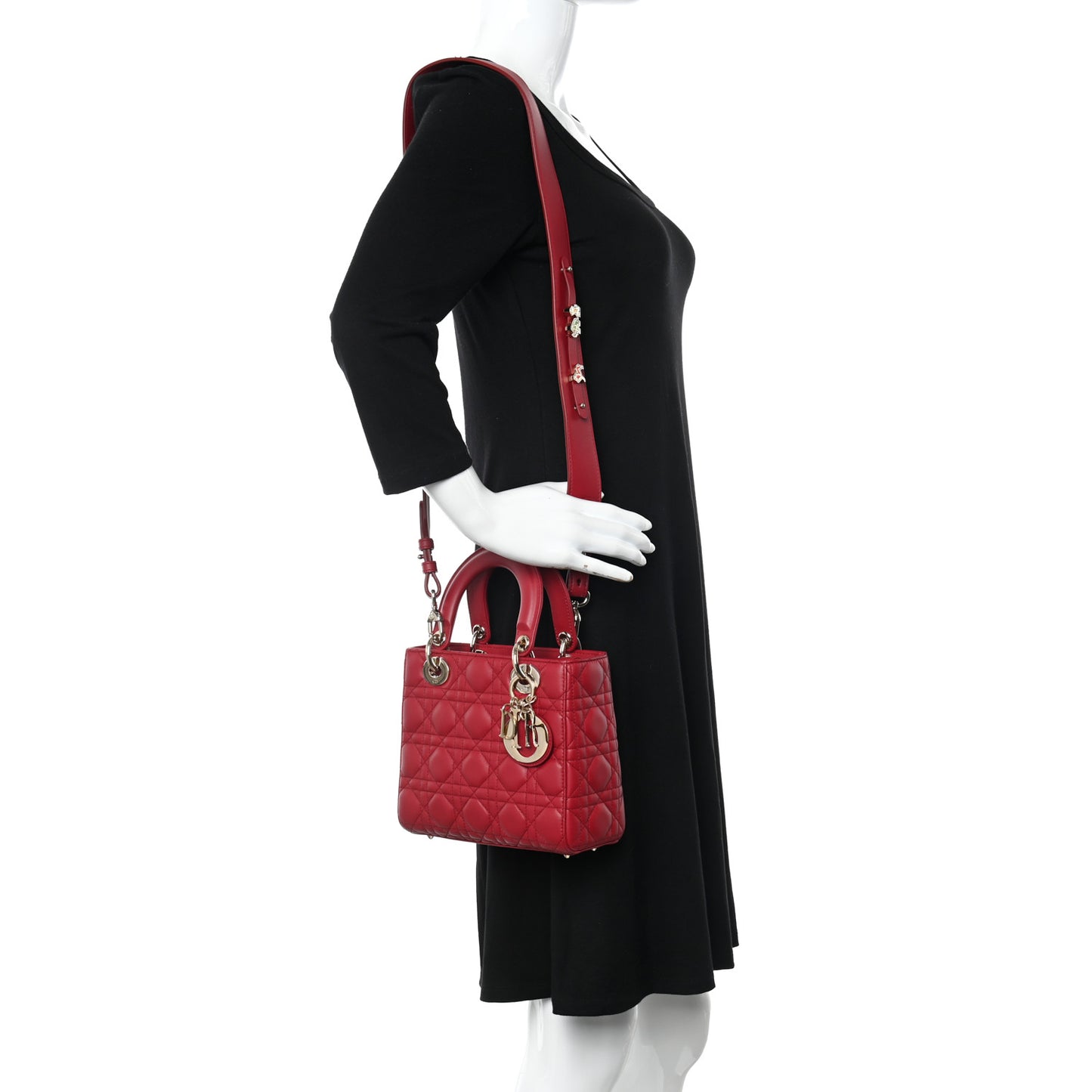 Lambskin Cannage Small My ABCDior Lady Dior Red