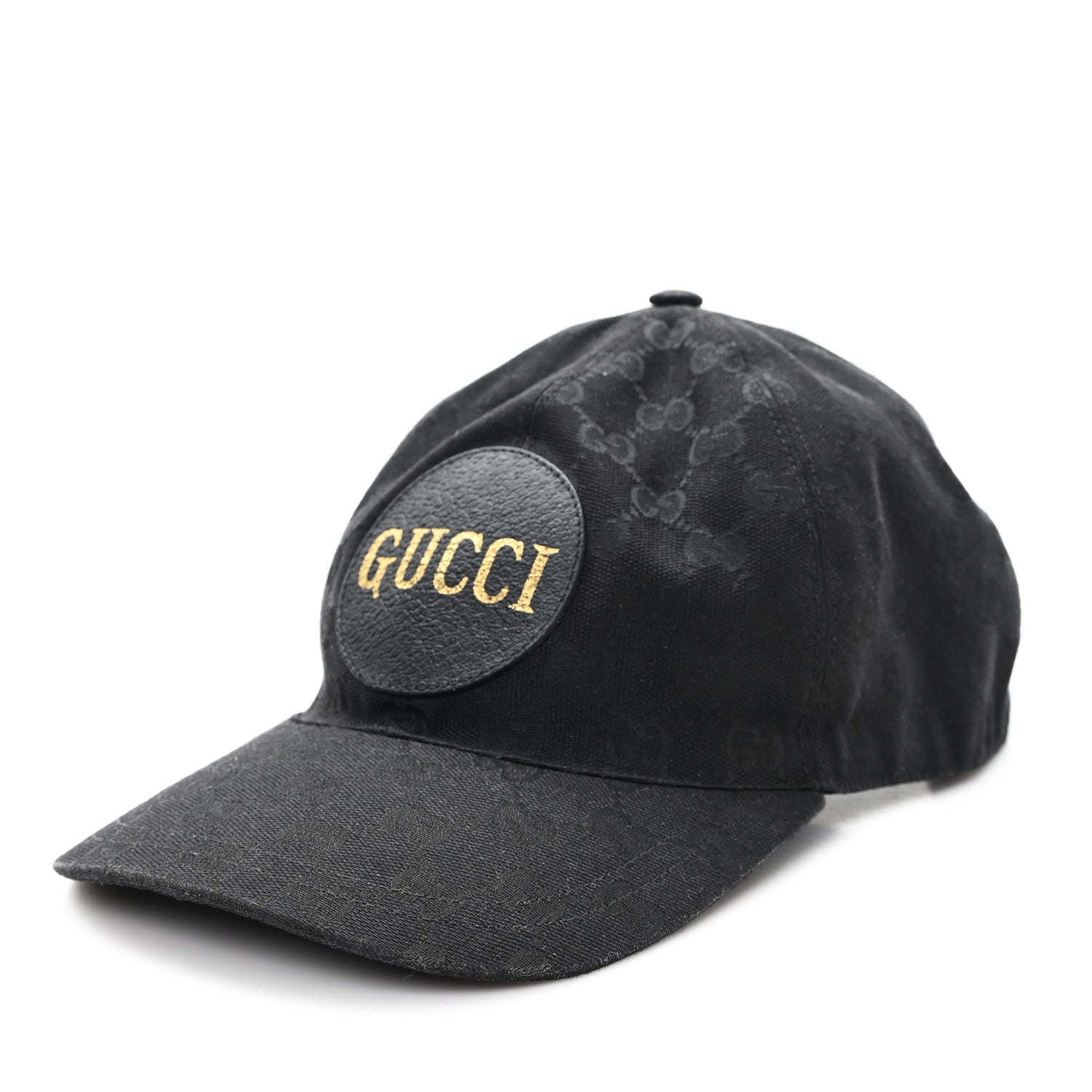 Gucci Monogram Textured Dollar Calfskin Zeno Baseball Hat XL Black 1 of 10