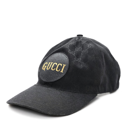 Gucci Monogram Textured Dollar Calfskin Zeno Baseball Hat XL Black 1 of 10