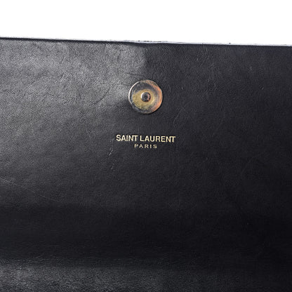 Saint Laurent Calfskin Classic Monogram Tassel Clutch Black 9 of 19