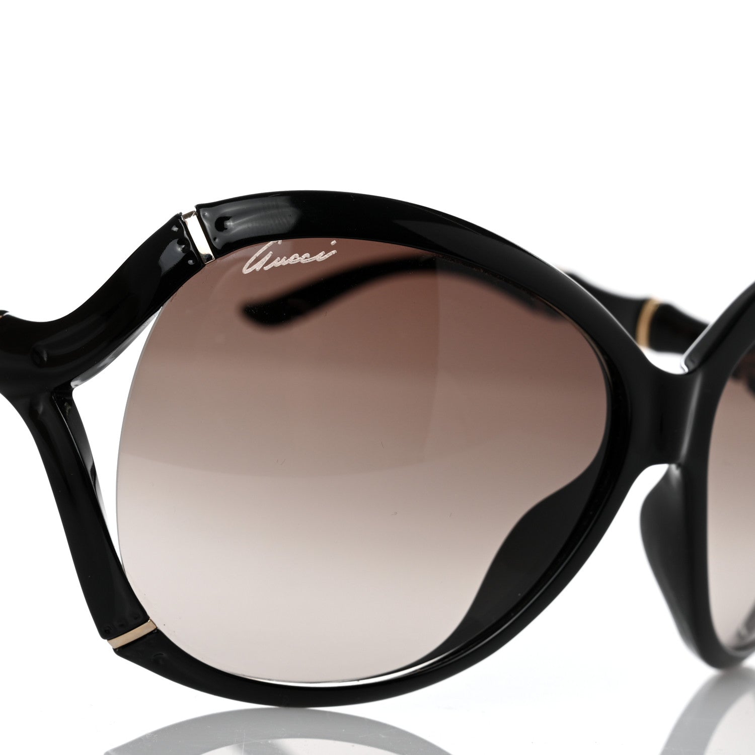Gucci Oversized Oval Bamboo Sunglasses 3509/S Black 7 of 8