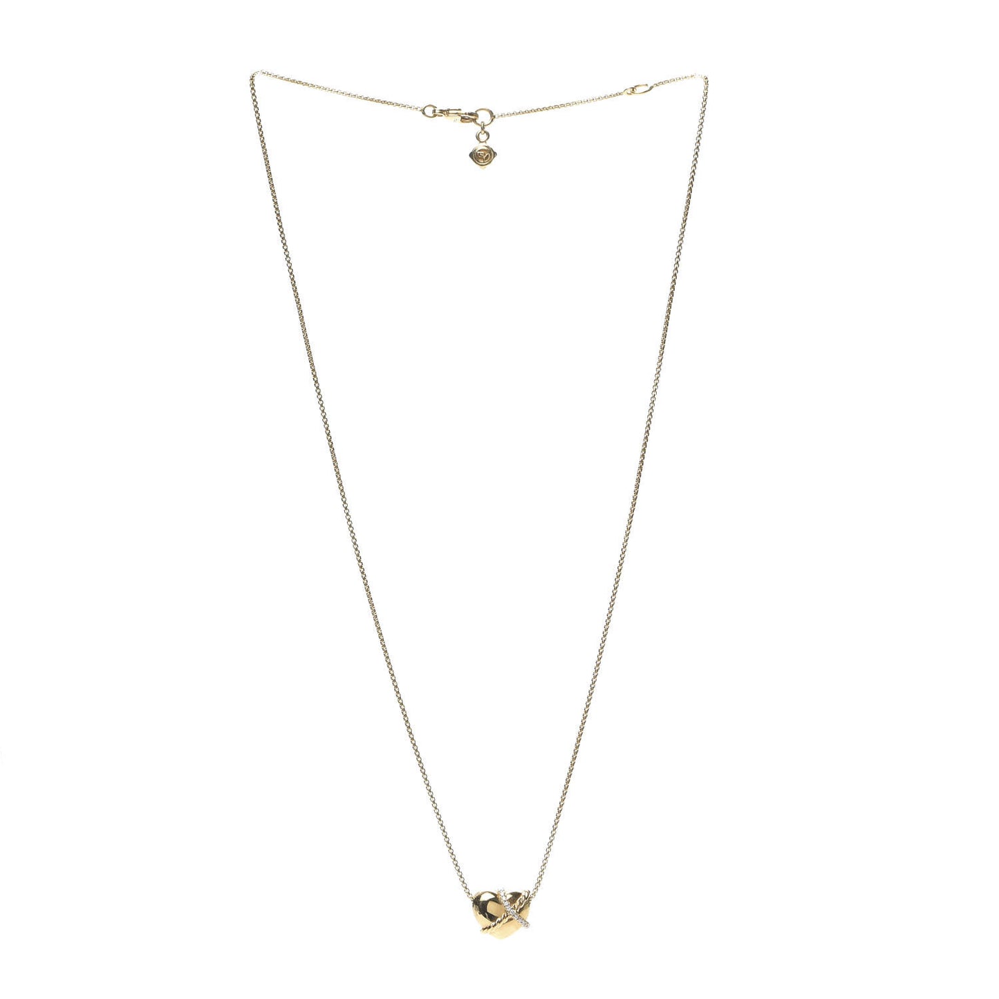 18K Yellow Gold Diamond Le Petit Coeur Heart Pendant Necklace