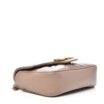 Gucci Calfskin Matelasse Super Mini GG Marmont Shoulder Bag Porcelain Rose 4 of 11
