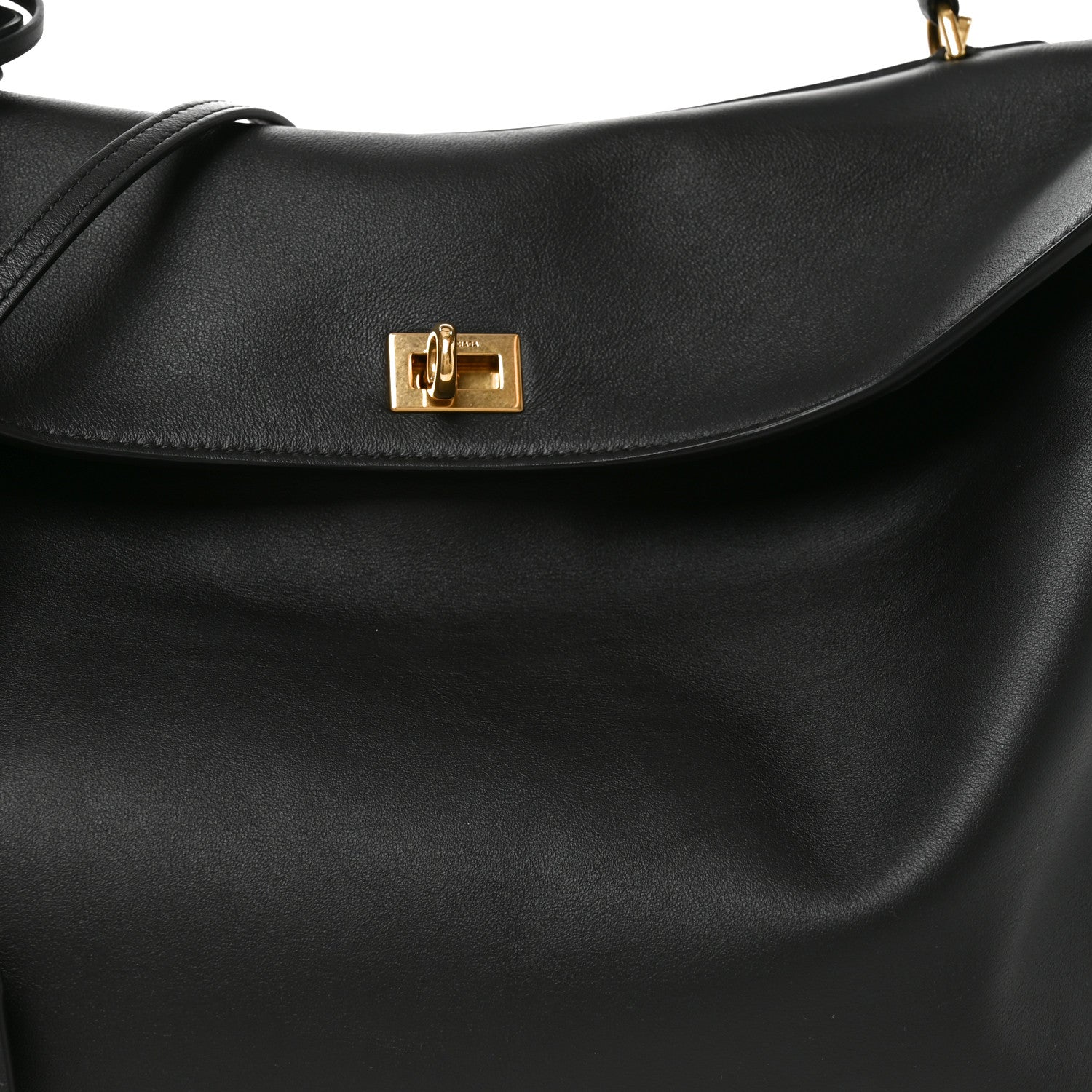 Balenciaga Smooth Calfskin Large Rodeo Top Handle Handbag Black 6 of 8