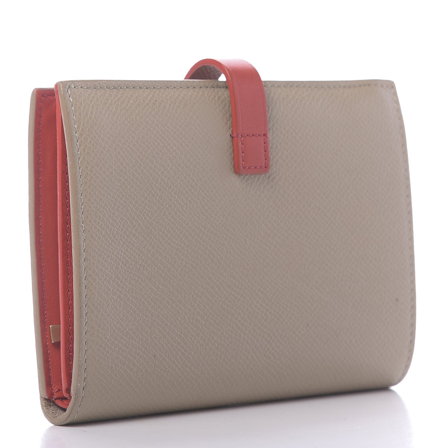 Celine Grained Calfskin Large Multifunction Strap Wallet Pop Red Chalk 3 of 11