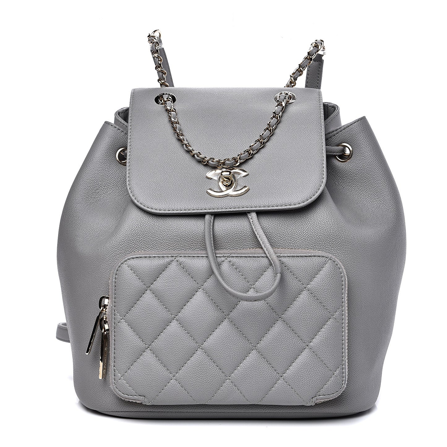 Caviar Quilted Business Affinity Backpack Grey