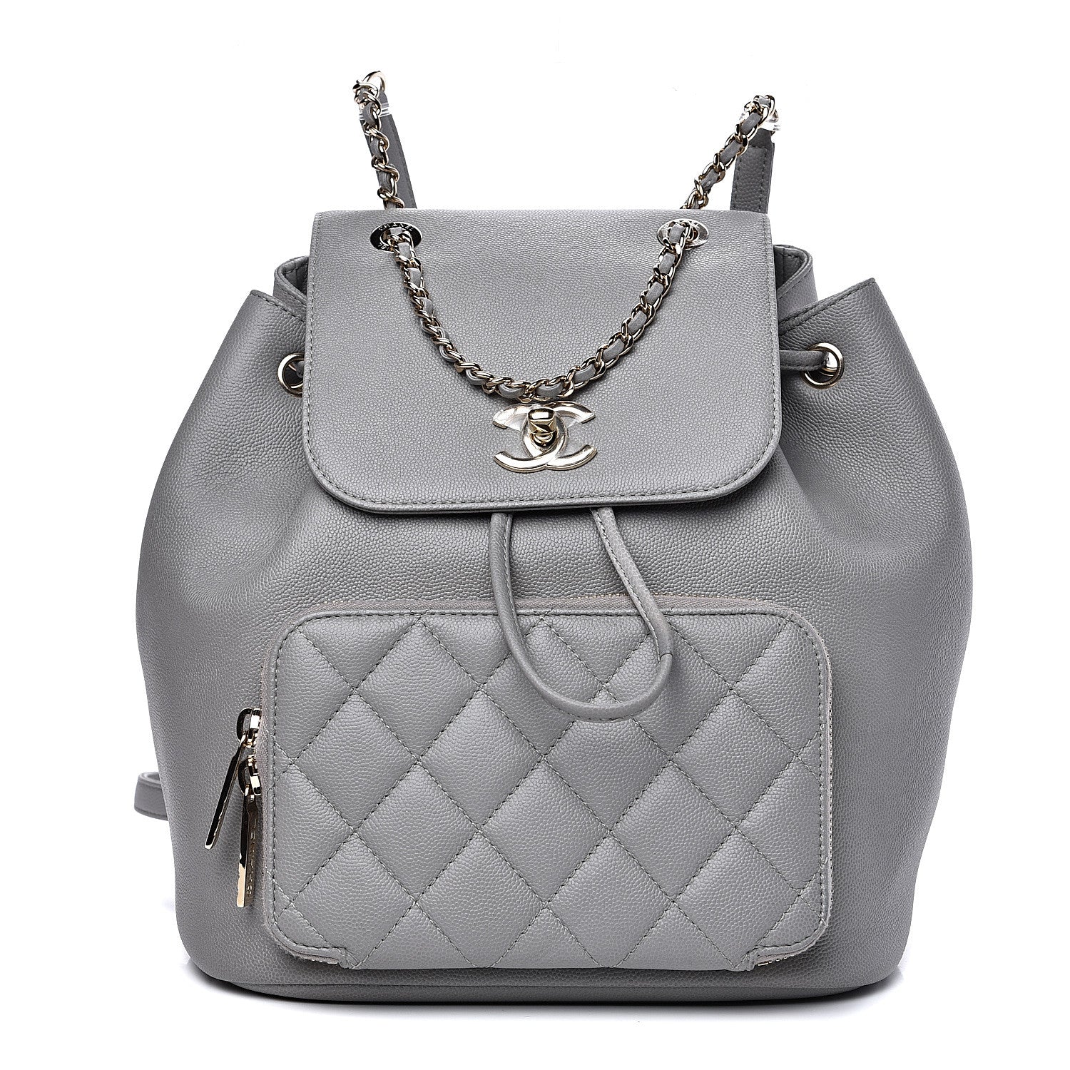 Chanel Caviar Quilted Business Affinity Backpack Grey 1 of 10