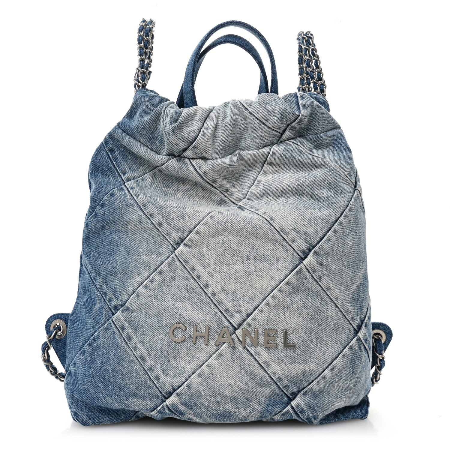 Chanel Denim Quilted Chanel 22 Backpack Blue 1 of 10