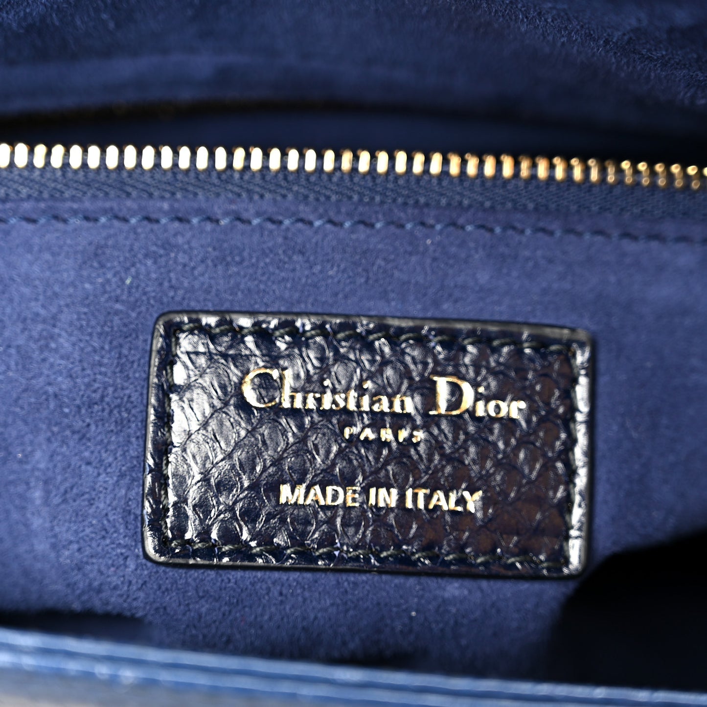 Snakeskin Medium Lady Dior Blue