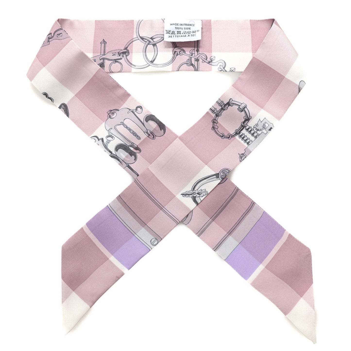 Silk Mors Et Gourmettes Vichy Twilly Parme Mauve White