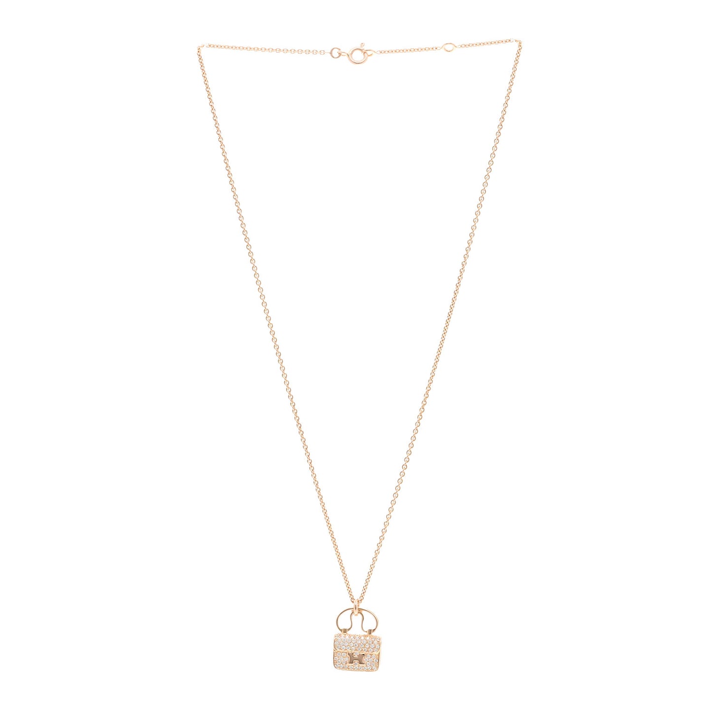 18K Rose Gold Diamond Constance Amulette Pendant Necklace