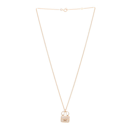 Hermes 18K Rose Gold Diamond Constance Amulette Pendant Necklace 3 of 6