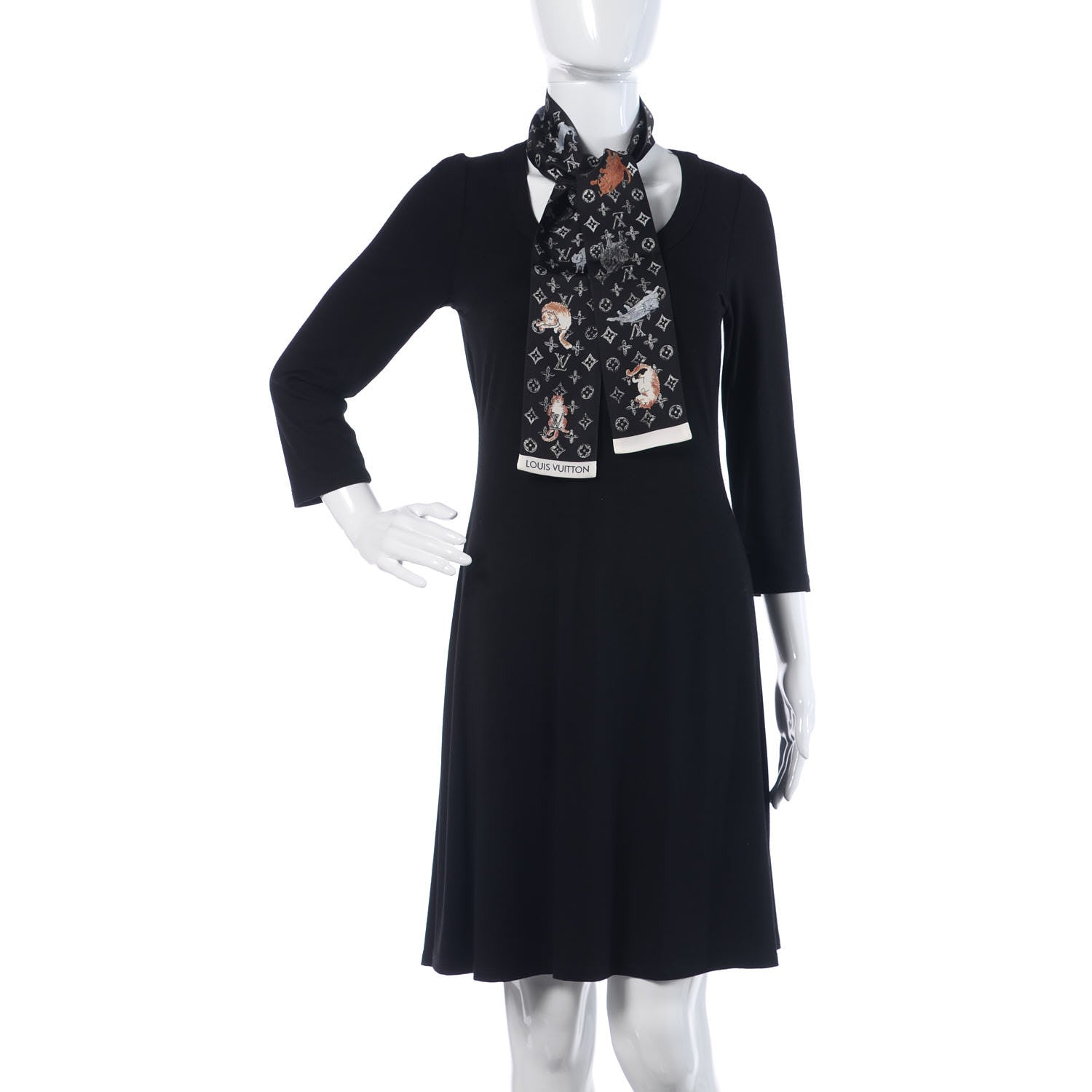 Louis Vuitton Silk Catogram Classic Bandeau Black 2 of 5