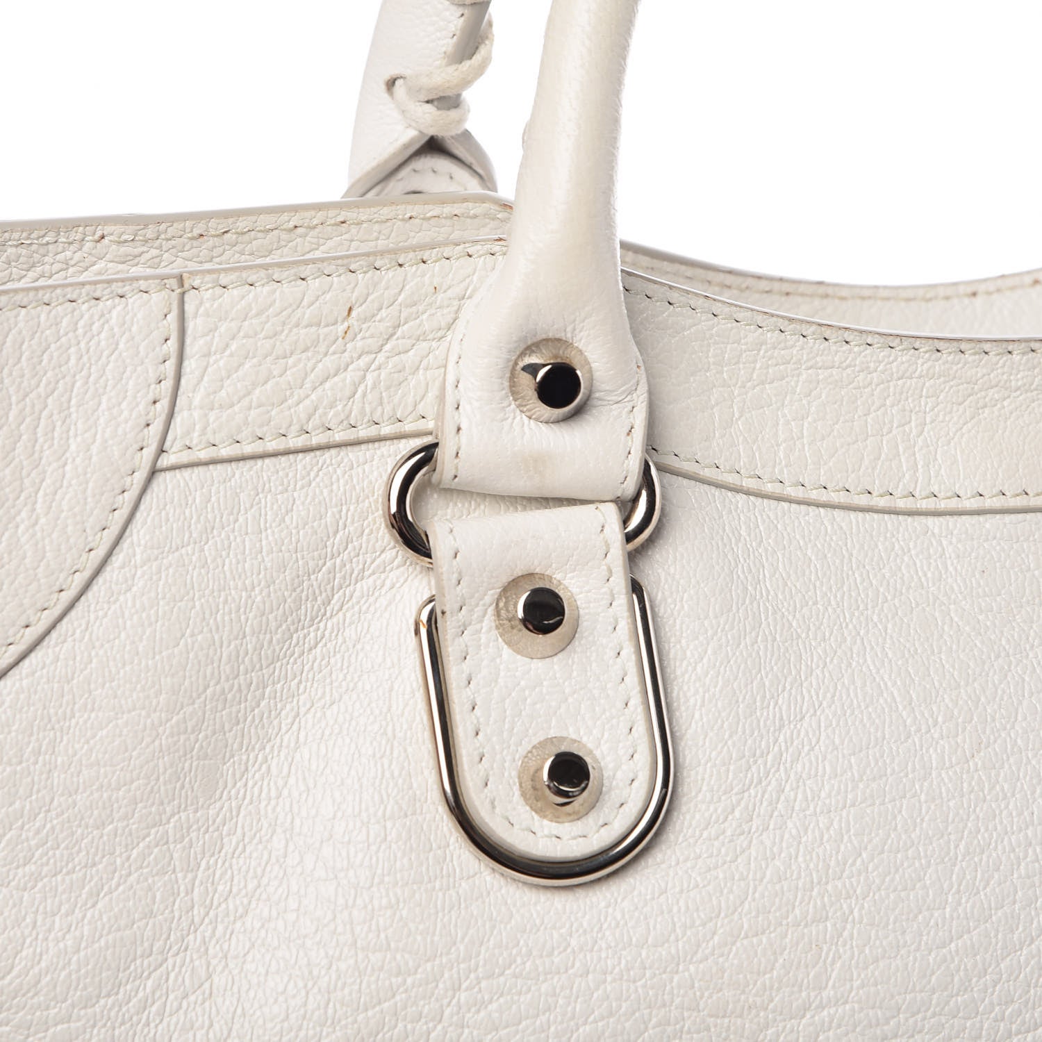 Balenciaga Chevre Silver Metallic Edge Hardware City White 8 of 15
