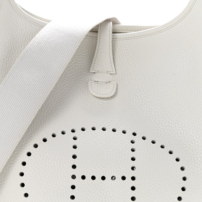 Hermes Taurillon Clemence EVELYNE III PM White 8 of 12