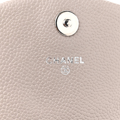 Chanel Caviar Half Moon Wallet On Chain WOC Light Grey 6 of 10