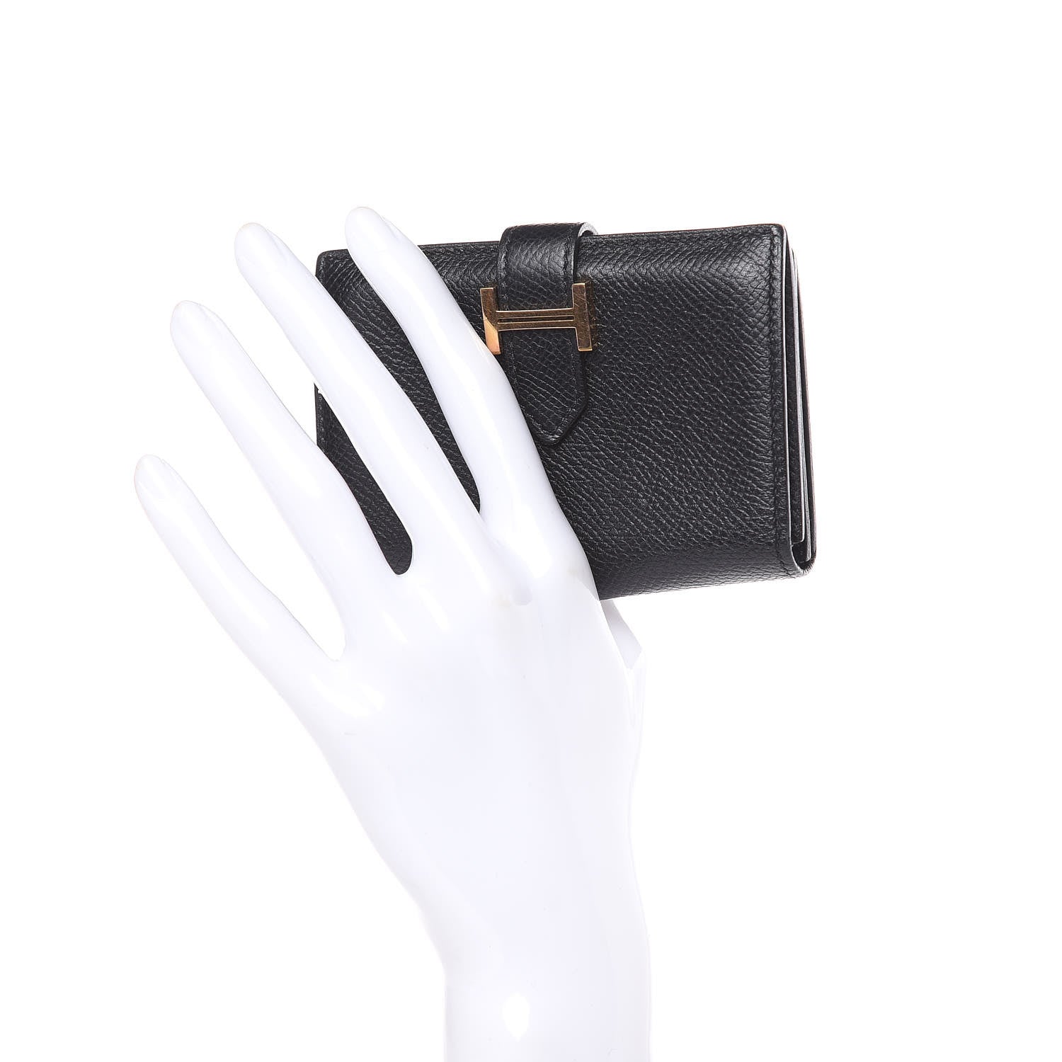 Hermes Epsom Bearn Card Holder Wallet Black 2 of 10