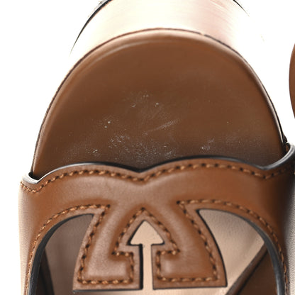 Gucci Cosmos Softy Calfskin Wooden Interlocking G Cut-Out 30/120mm Platform Sandals 36 Cuir 10 of 10