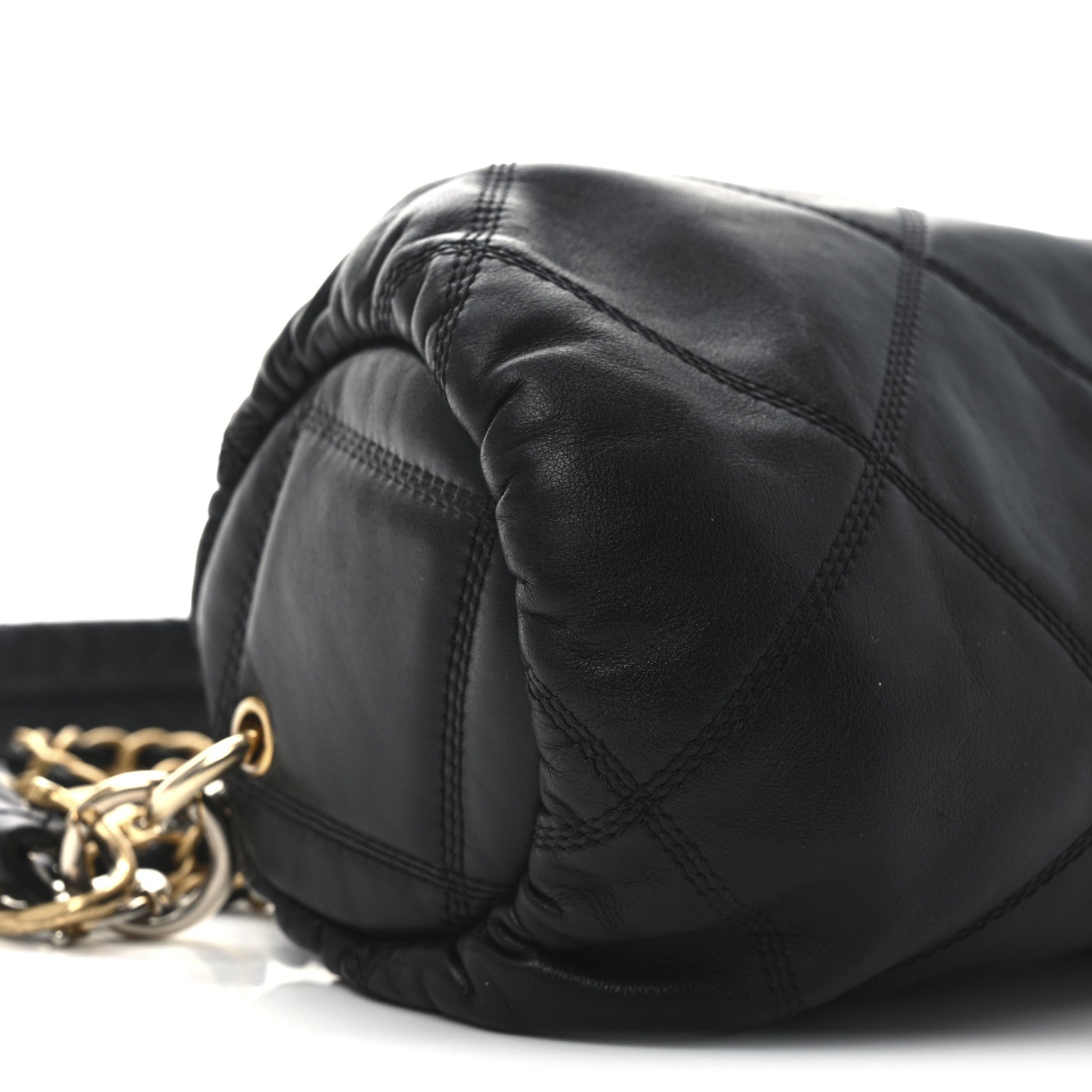 Chanel Lambskin Quilted  Bowling Bag Black 9 of 10