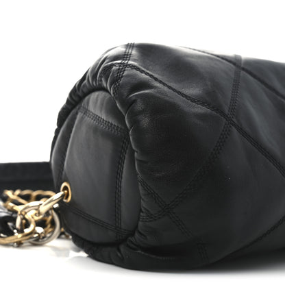 Chanel Lambskin Quilted  Bowling Bag Black 9 of 10