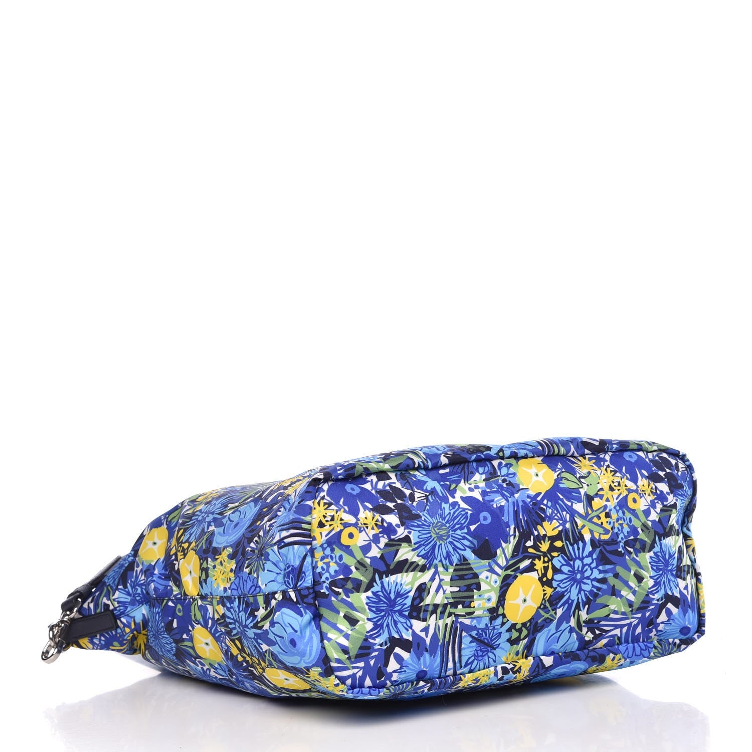 Prada Tessuto Nylon Saffiano Floral Print Tote Bluette Dis Primule 5 of 9