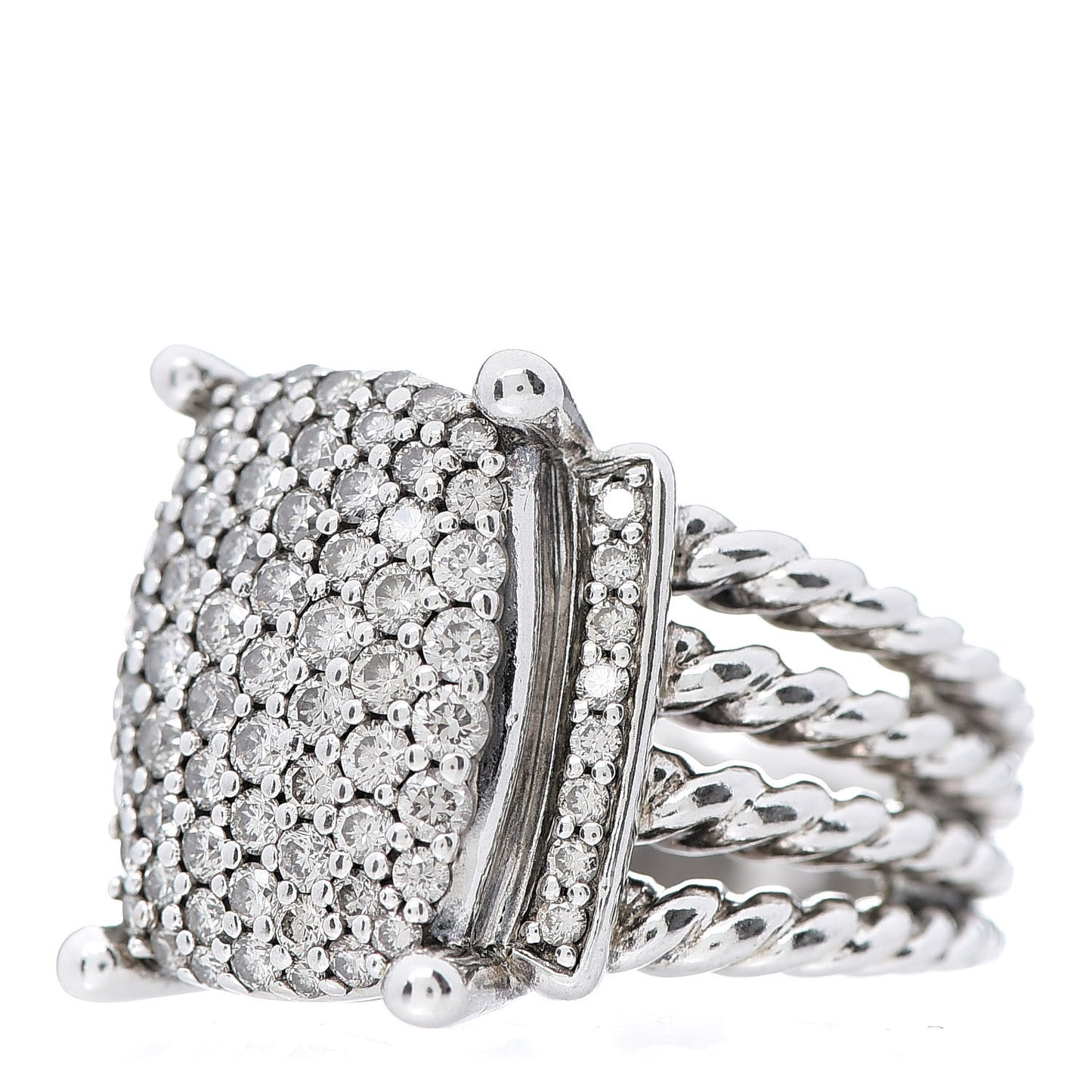 Sterling Silver Diamond 16mm Wheaton Ring 53 6.25
