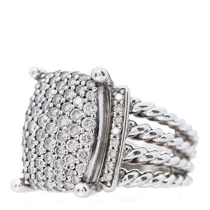 David Yurman Sterling Silver Diamond 16mm Wheaton Ring 53 6.25 3 of 5