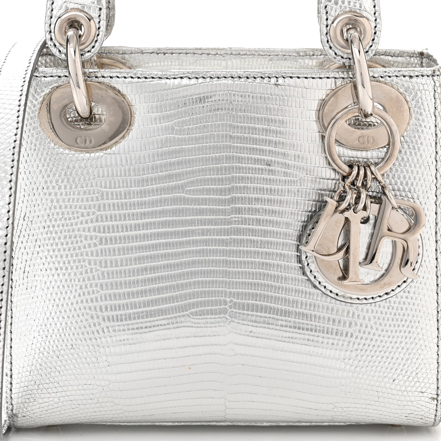Christian Dior Metallic Lizard Mini Lady Dior Silver 8 of 17