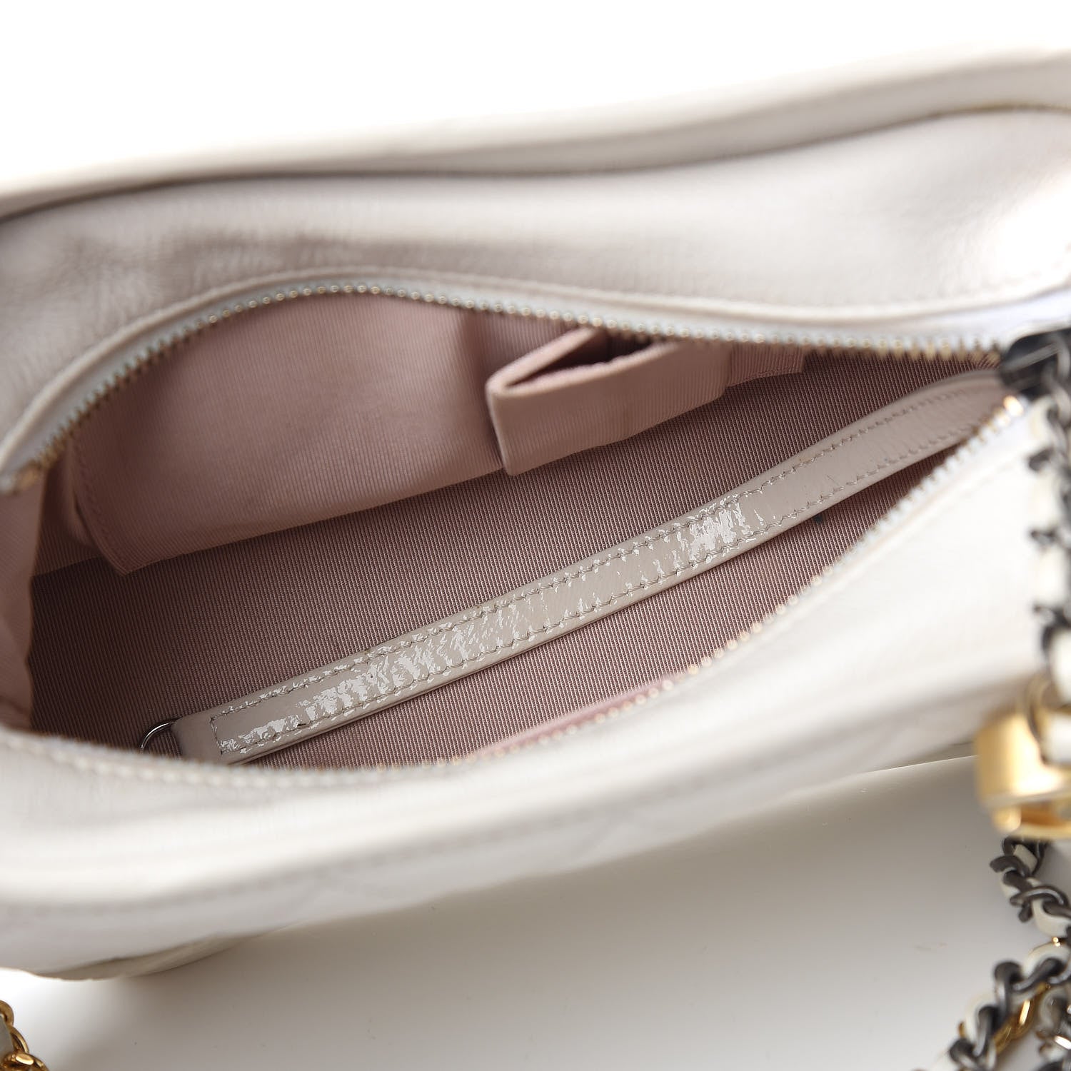 Chanel Patent Goatskin Quilted Small Gabrielle Hobo White 4 of 14