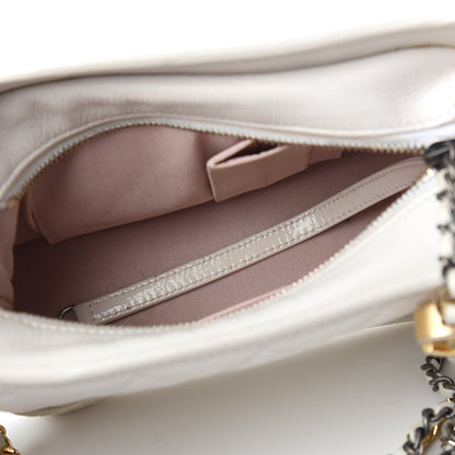 Chanel Patent Goatskin Quilted Small Gabrielle Hobo White 4 of 14