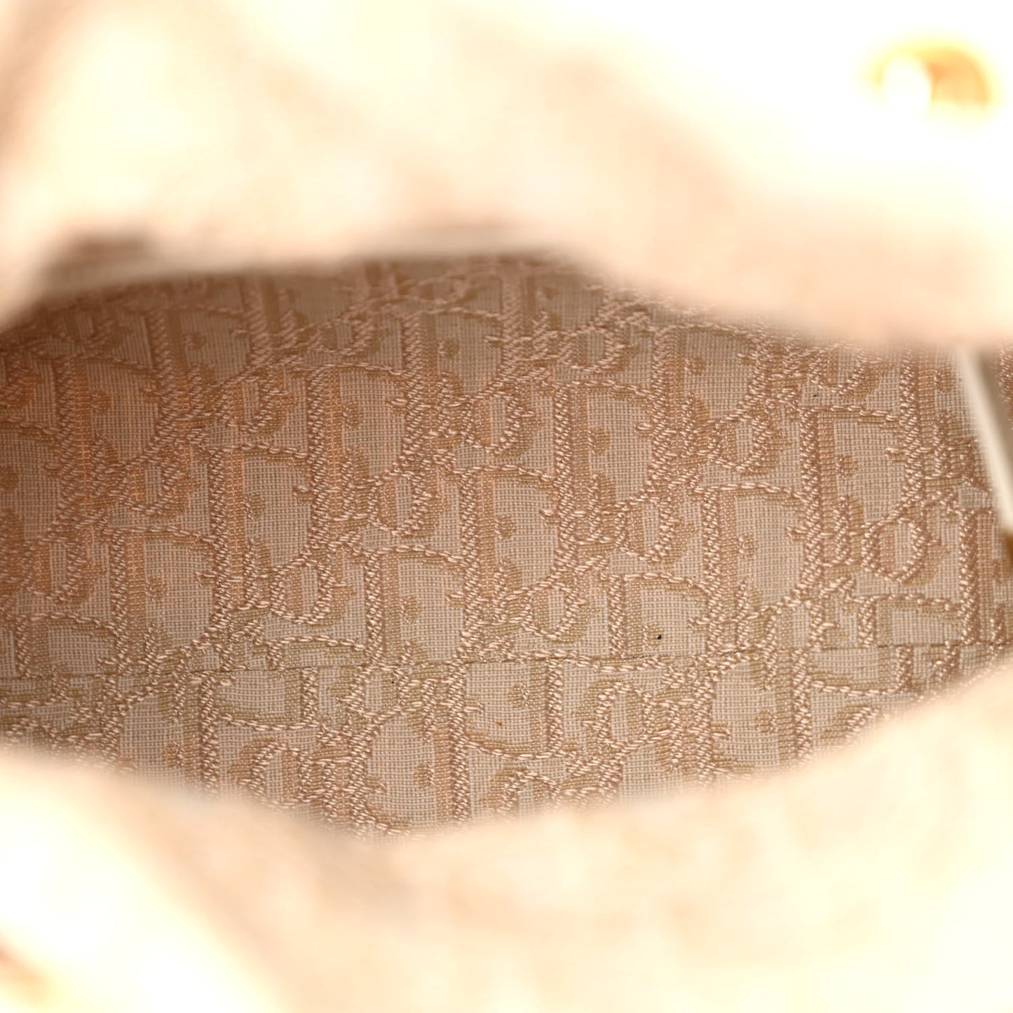 Wicker Oblique Medium Lady Dior Bag Beige