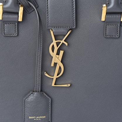 Saint Laurent Calfskin Small Monogram Cabas Grey 10 of 10