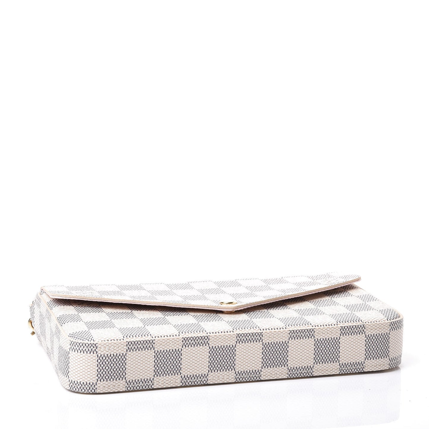 Damier Azur Pochette Felicie Chain Wallet Rose Ballerine