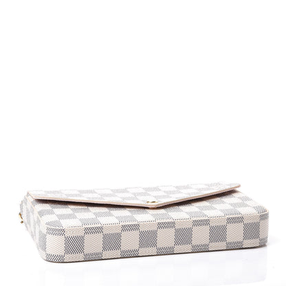 Louis Vuitton Damier Azur Pochette Felicie Chain Wallet Rose Ballerine 4 of 10