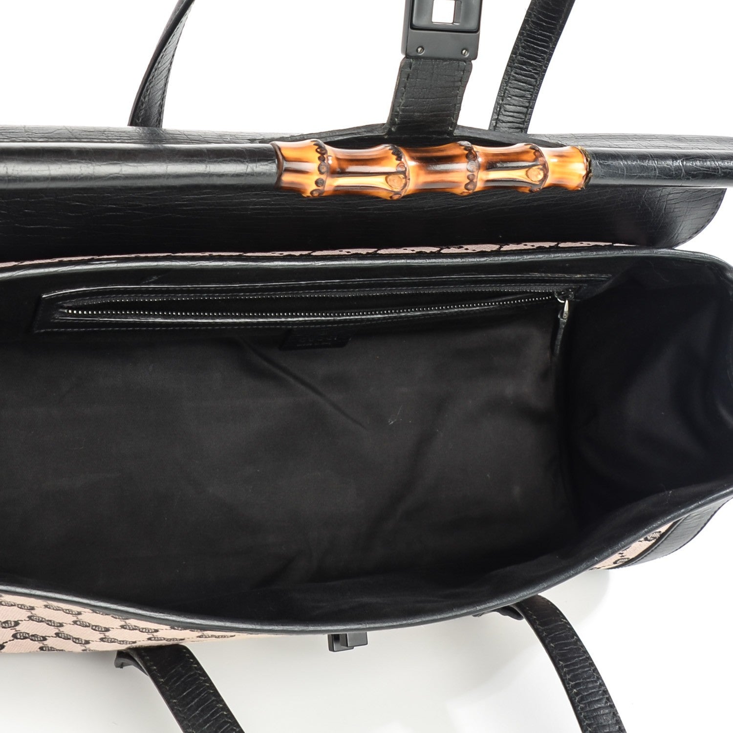 Gucci Monogram Bamboo Bullet Handbag Black 5 of 9