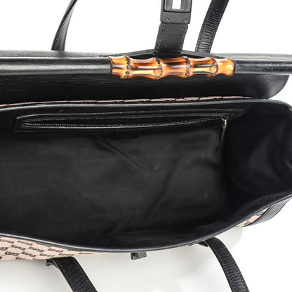 Gucci Monogram Bamboo Bullet Handbag Black 5 of 9