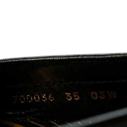 Gucci Goatskin Womens Logo 15mm Loafers 35 Black 9 of 12