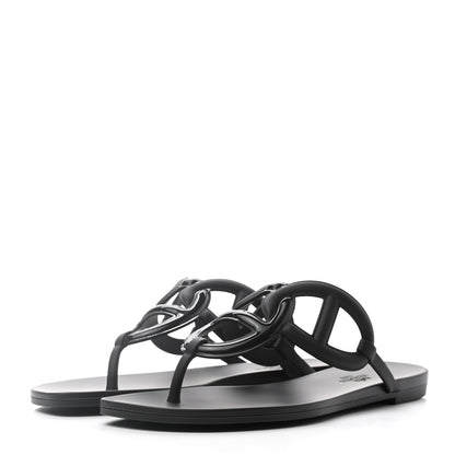 Hermes Nappa Womens Beach Sandals 38 Black 3 of 7