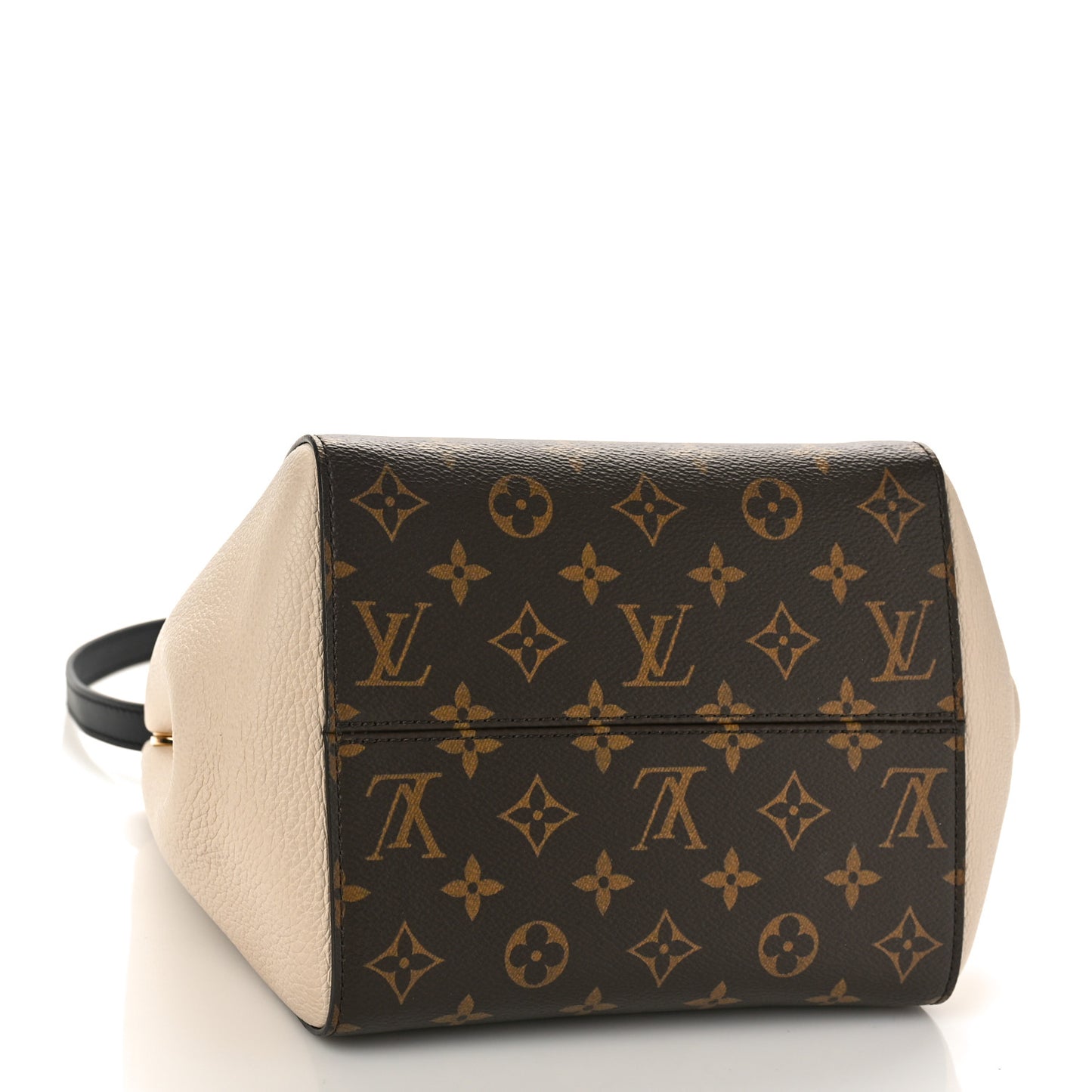 Calfskin Monogram Fold Tote PM Cerise Cream Black