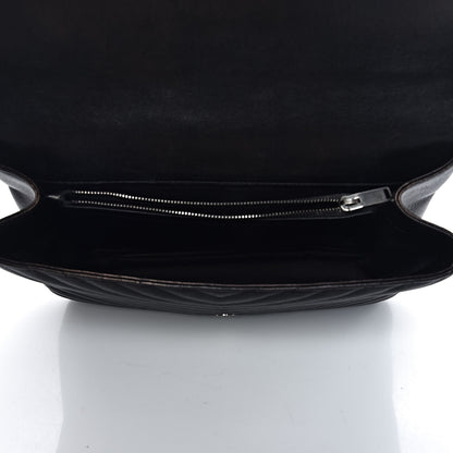 Saint Laurent Sheepskin Matelasse Chevron Monogram Large College Satchel Black 5 of 21