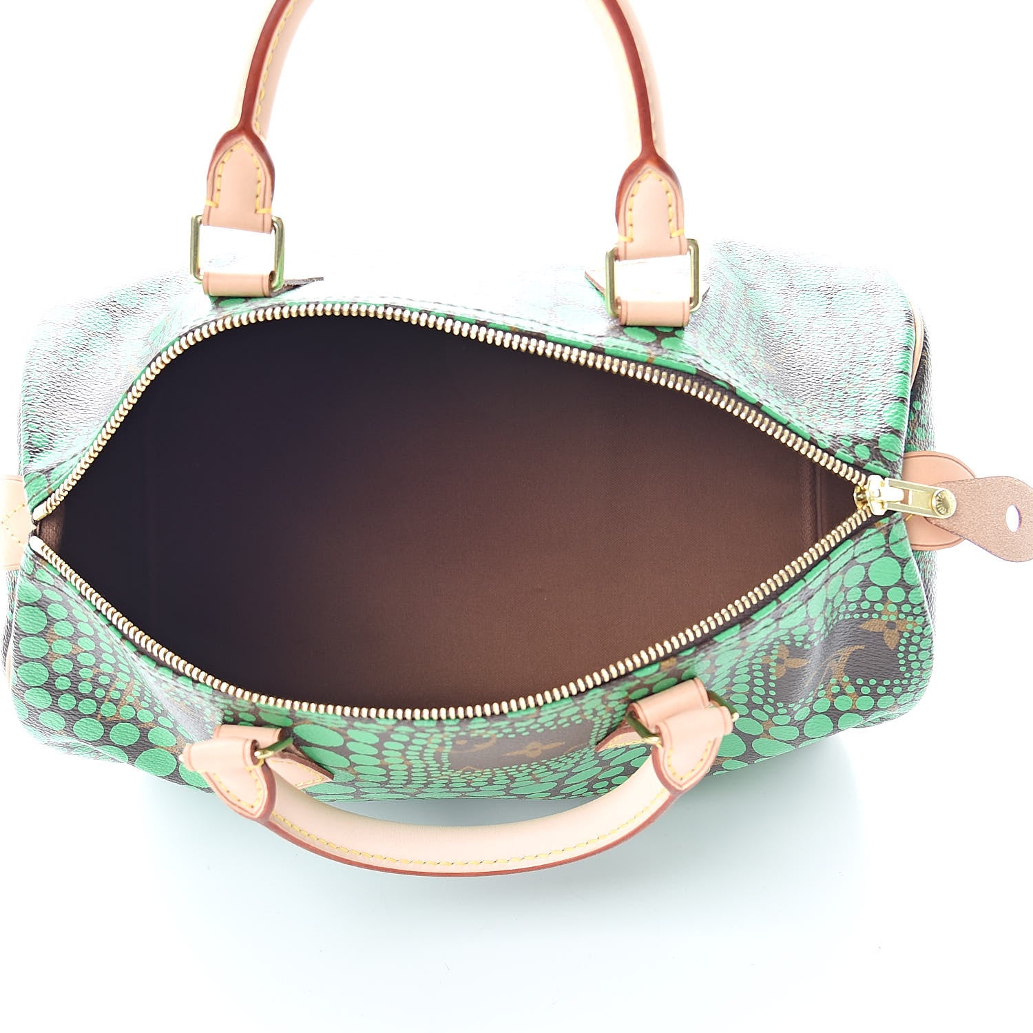 Louis Vuitton Monogram Kusama Town Speedy 30 Green 5 of 10