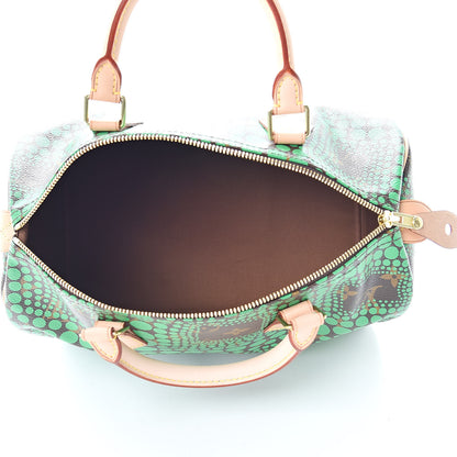 Louis Vuitton Monogram Kusama Town Speedy 30 Green 5 of 10