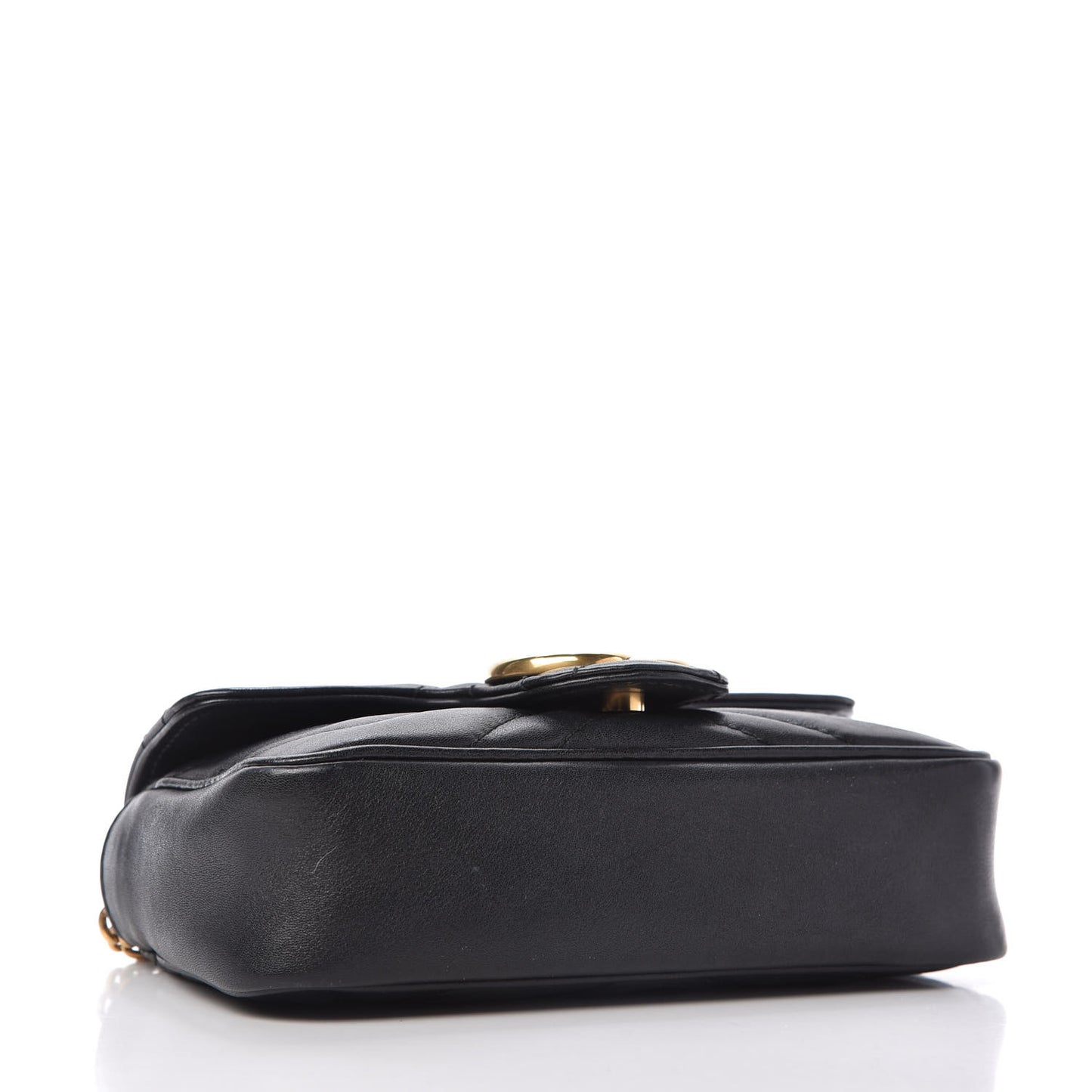 Calfskin Matelasse Super Mini GG Marmont Shoulder Bag Black