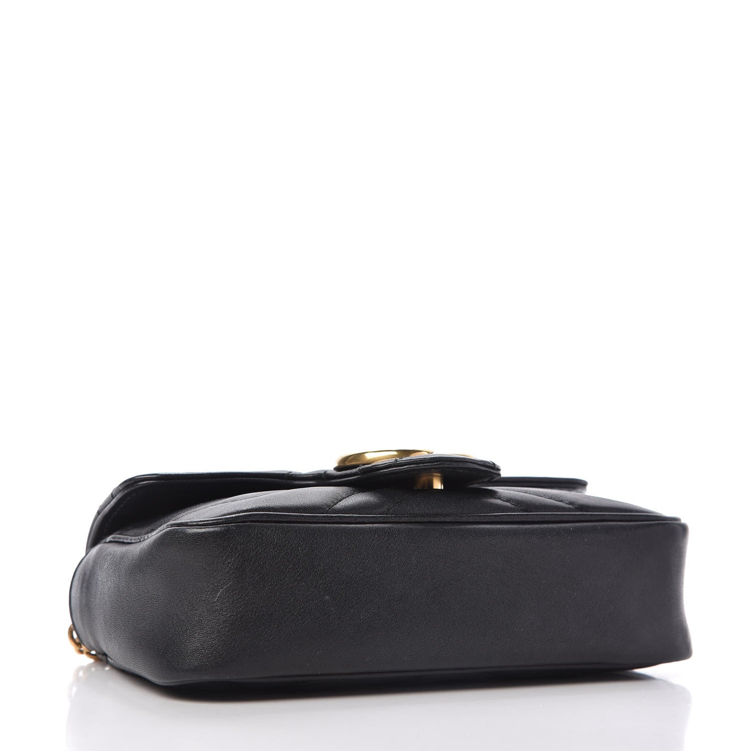 Gucci Calfskin Matelasse Super Mini GG Marmont Shoulder Bag Black 4 of 10
