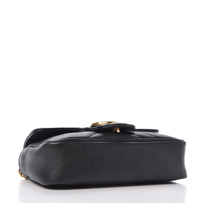 Gucci Calfskin Matelasse Super Mini GG Marmont Shoulder Bag Black 4 of 10