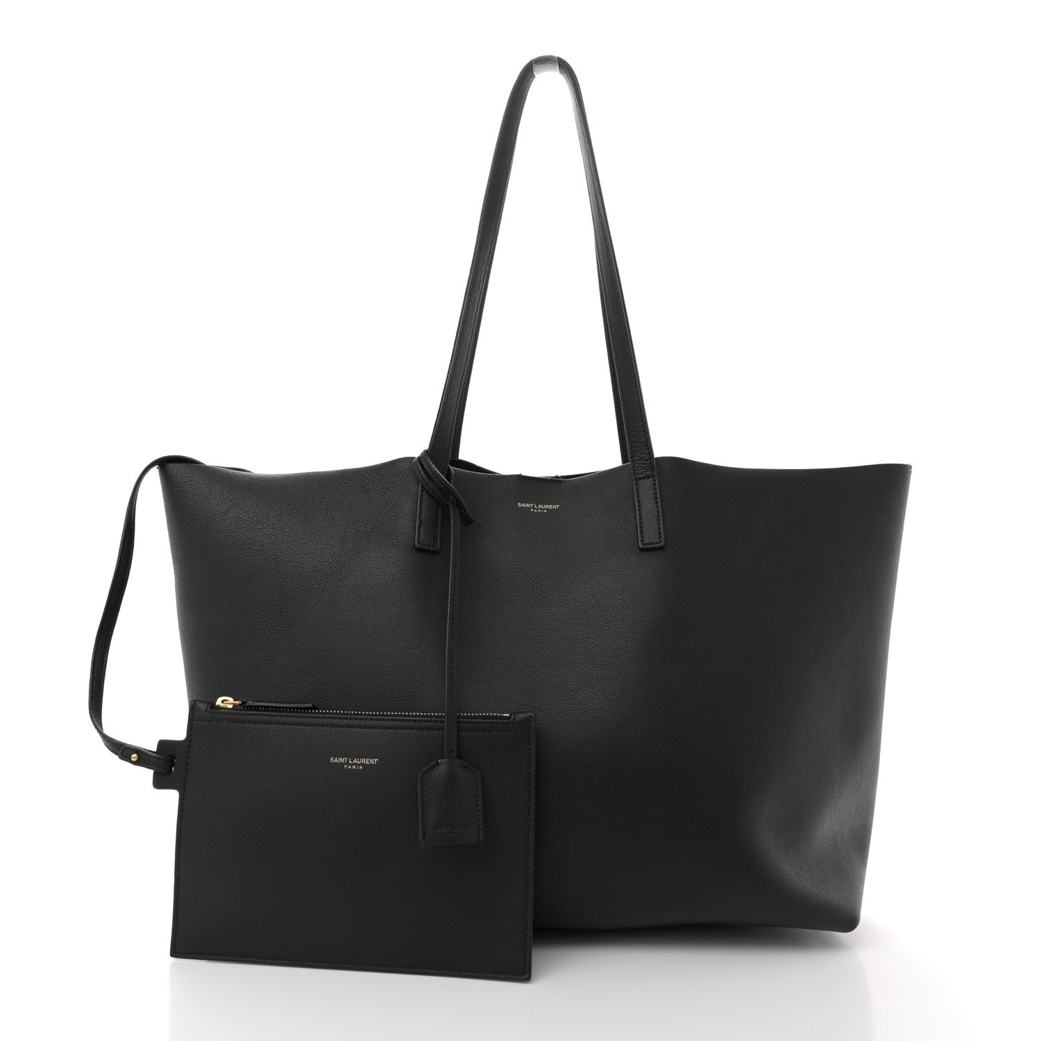 Saint Laurent Calfskin Large Shopping Tote Black 3 of 12